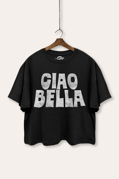 Ciao Bella Italian Typography Boxy Crop Top