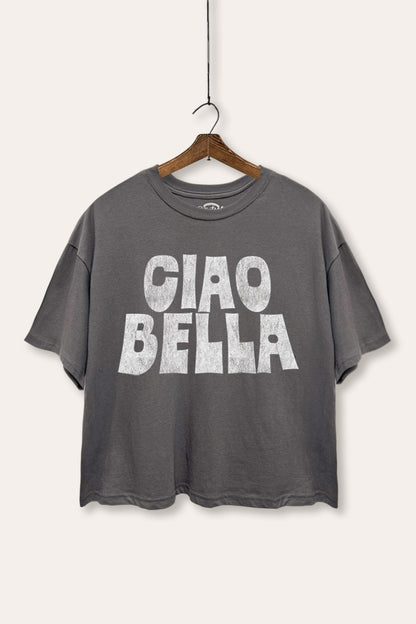 Ciao Bella Italian Typography Boxy Crop Top