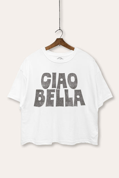 Ciao Bella Italian Typography Boxy Crop Top