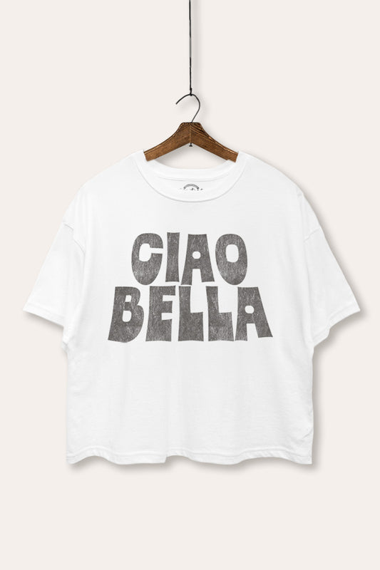 Ciao Bella Italian Typography Boxy Crop Top