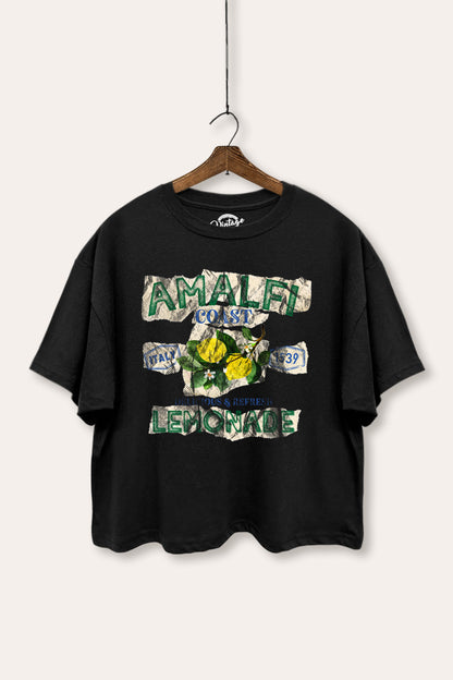 Amalfi Coast Lemon Fruit Graphic Boxy Crop Top