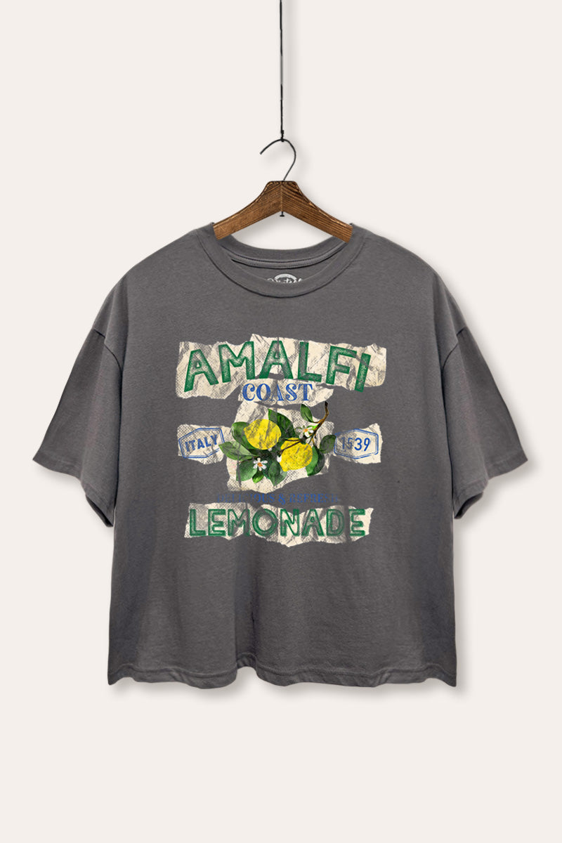 Amalfi Coast Lemon Fruit Graphic Boxy Crop Top