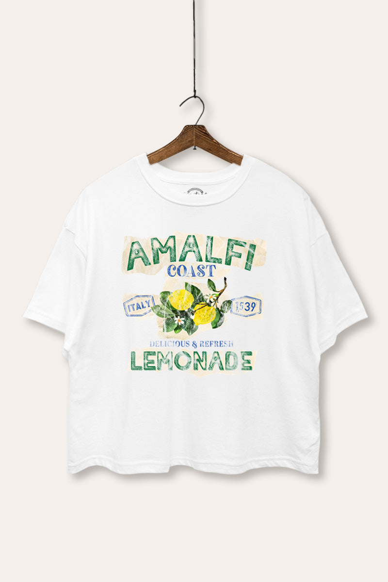 Amalfi Coast Lemon Fruit Graphic Boxy Crop Top