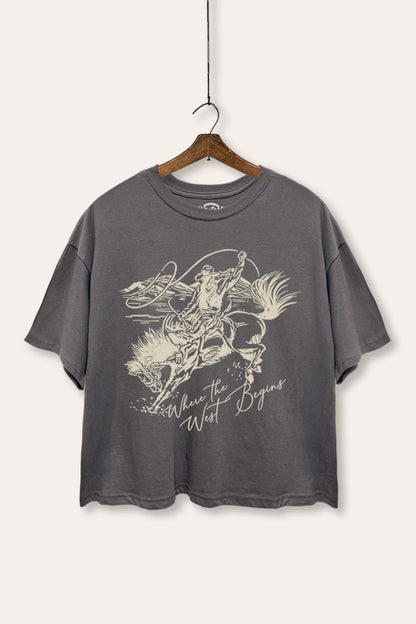 Where The West Begins Graphic Boxy Crop Top