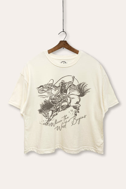Where The West Begins Graphic Boxy Crop Top