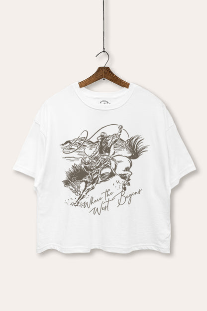 Where The West Begins Graphic Boxy Crop Top