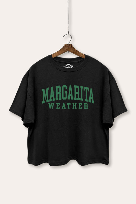 Margarita Weather Typography Boxy Crop Top