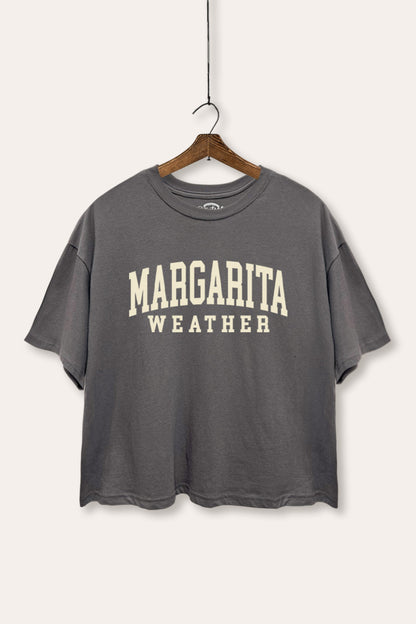 Margarita Weather Typography Boxy Crop Top