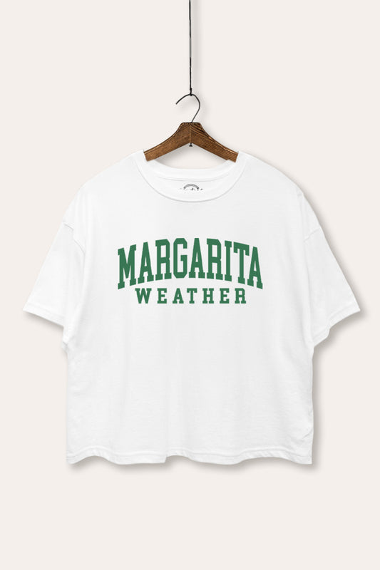 Margarita Weather Typography Boxy Crop Top