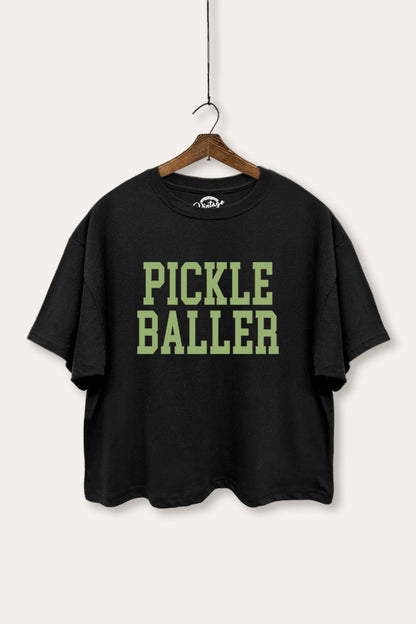 Pickle Baller Sports Graphic Boxy Crop Top