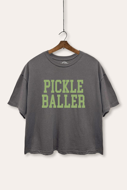 Pickle Baller Sports Graphic Boxy Crop Top