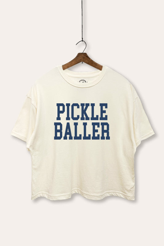 "pickle baller" boxy graphic crop top