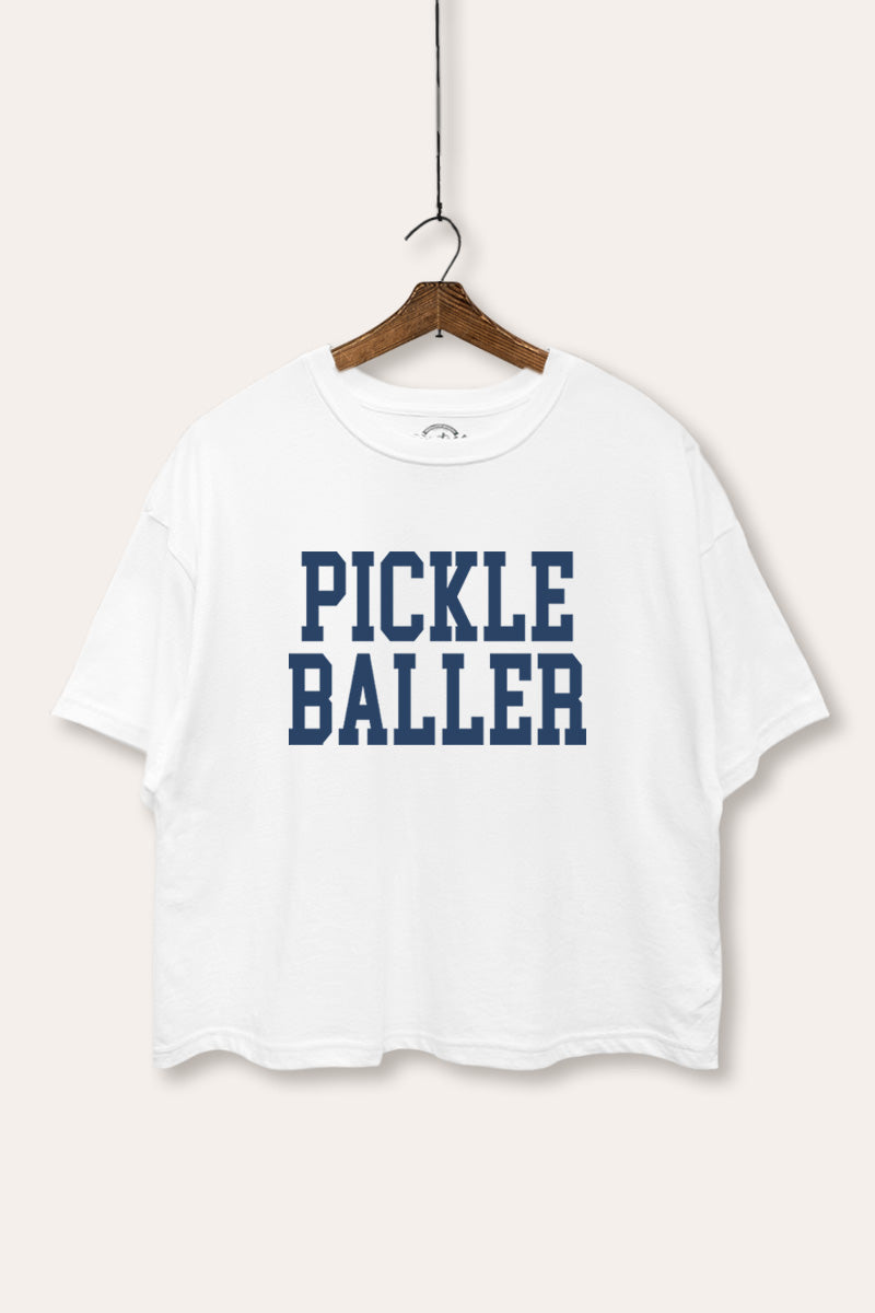 Pickle Baller Sports Graphic Boxy Crop Top