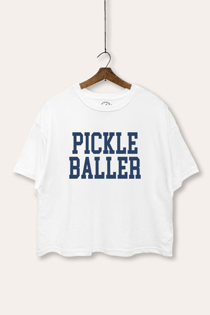 Pickle Baller Sports Graphic Boxy Crop Top