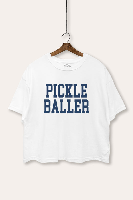 "pickle baller" boxy graphic crop top