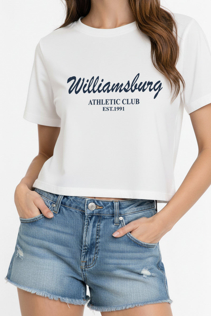 Williamsburg Athletic Club Graphic Boxy Crop Top