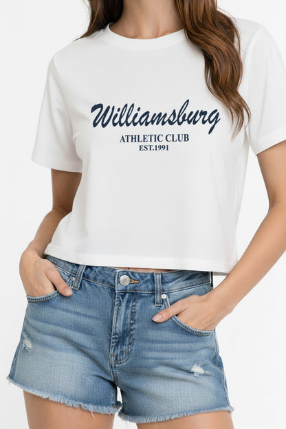 Williamsburg Athletic Club Graphic Boxy Crop Top