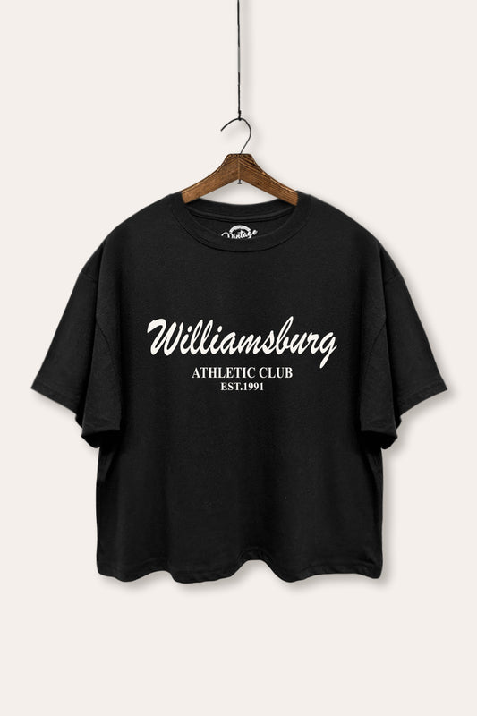 Williamsburg Athletic Club Graphic Boxy Crop Top
