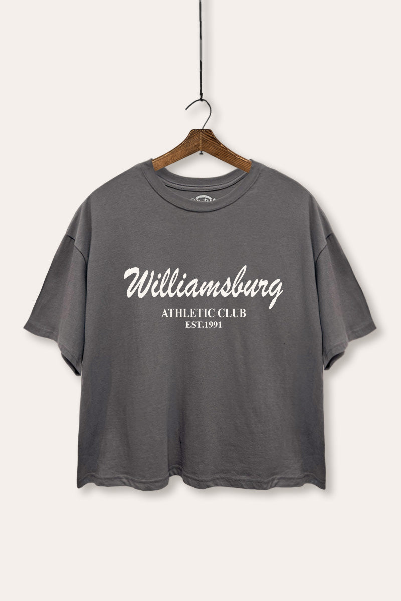 Williamsburg Athletic Club Graphic Boxy Crop Top