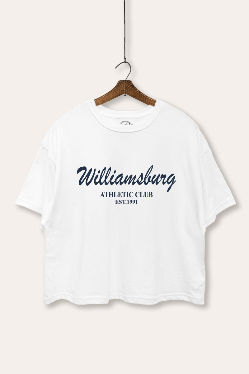 Williamsburg Athletic Club Graphic Boxy Crop Top