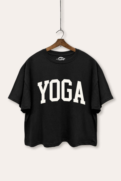 Yoga Lettering Graphic Boxy Crop Top