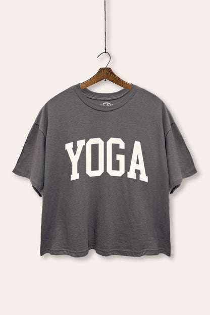 Yoga Lettering Graphic Boxy Crop Top