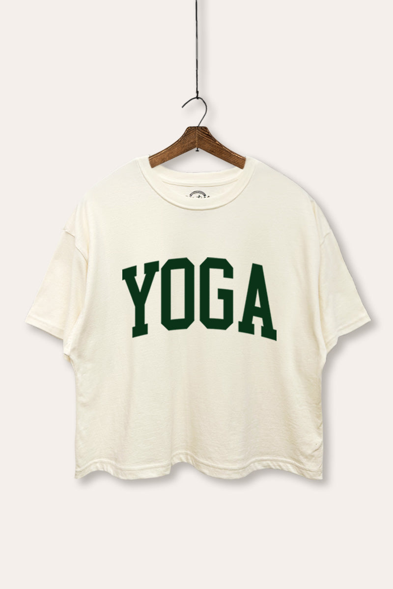 Yoga Lettering Graphic Boxy Crop Top