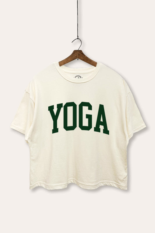 Yoga Lettering Graphic Boxy Crop Top