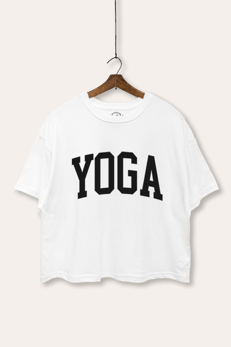 Yoga Lettering Graphic Boxy Crop Top