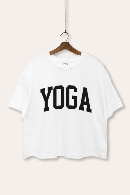 Yoga Lettering Graphic Boxy Crop Top