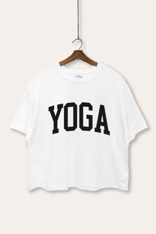 Yoga Lettering Graphic Boxy Crop Top
