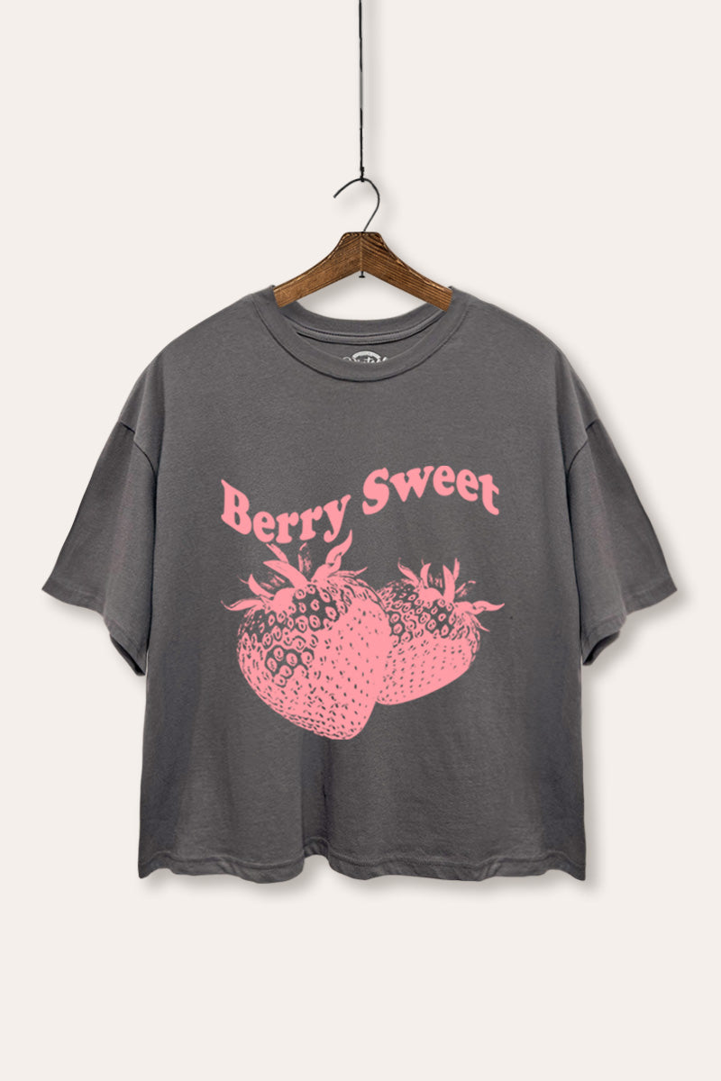 Berry Sweet Fruit Graphic Boxy Crop Top