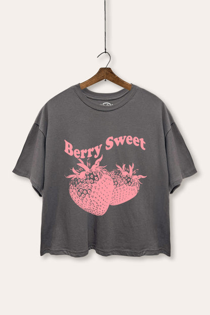 Berry Sweet Fruit Graphic Boxy Crop Top