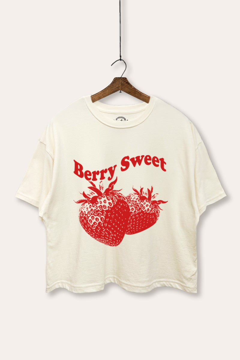 Berry Sweet Fruit Graphic Boxy Crop Top