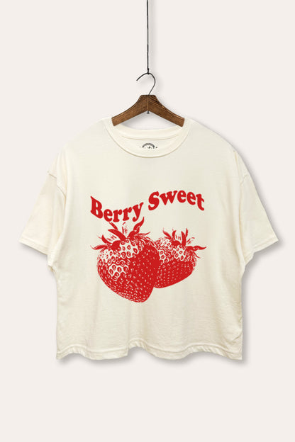 Berry Sweet Fruit Graphic Boxy Crop Top