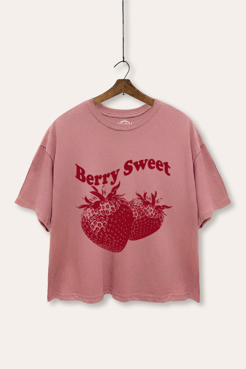 Berry Sweet Fruit Graphic Boxy Crop Top