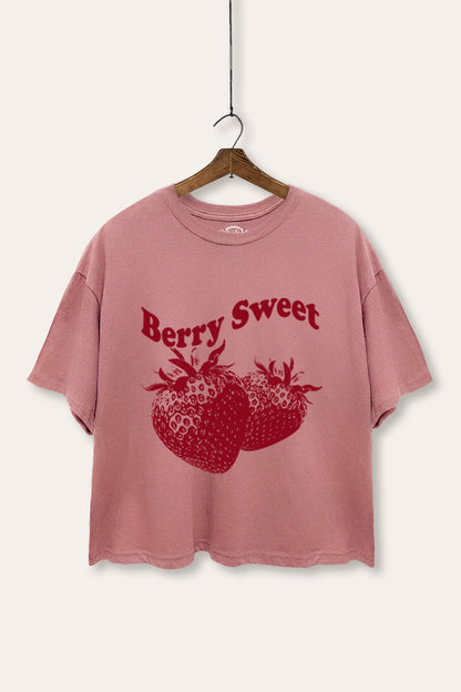 Berry Sweet Fruit Graphic Boxy Crop Top