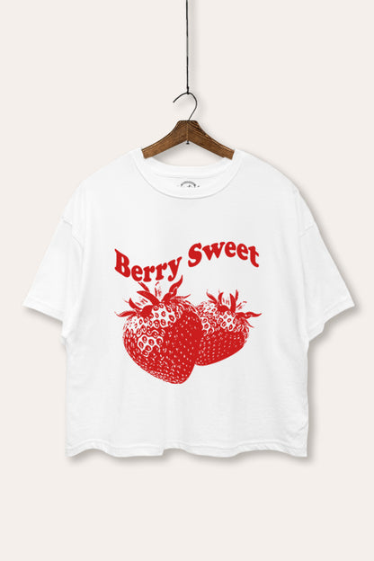 Berry Sweet Fruit Graphic Boxy Crop Top