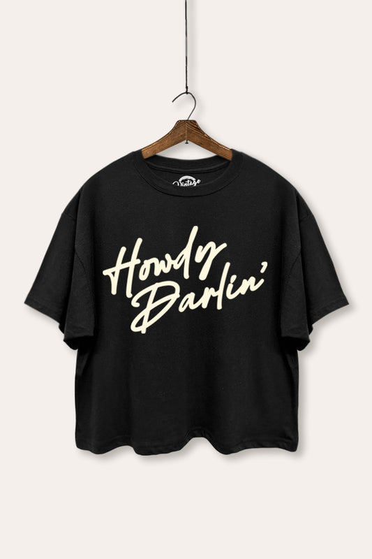 howdy darlin' graphic boxy crop top