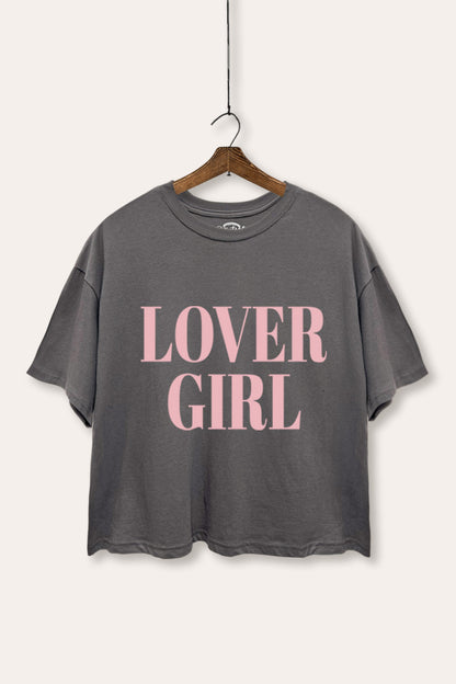 Lover Girl Typography Boxy Crop Top