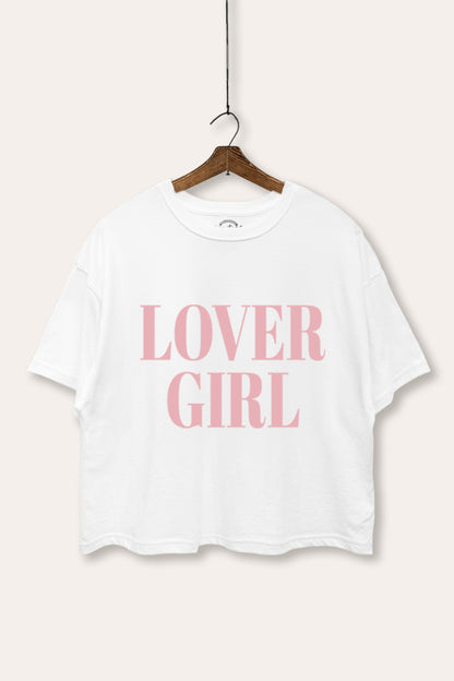 Lover Girl Typography Boxy Crop Top