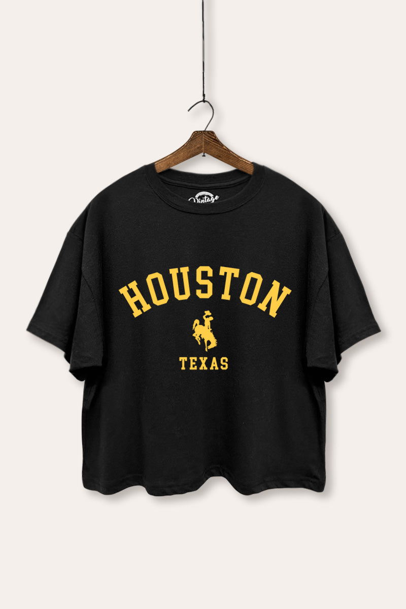 houston texas rodeo graphic boxy crop top