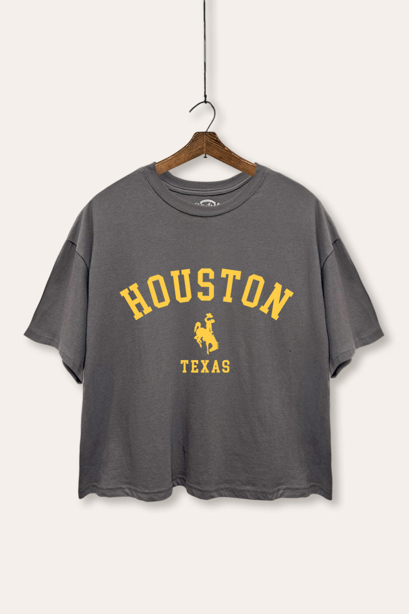 houston texas rodeo graphic boxy crop top