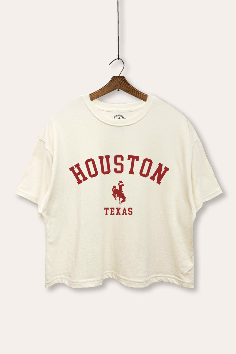 houston texas rodeo graphic boxy crop top