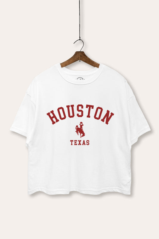 houston texas rodeo graphic boxy crop top