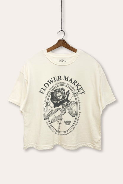 Flower Market Rose Graphic Boxy Crop Top
