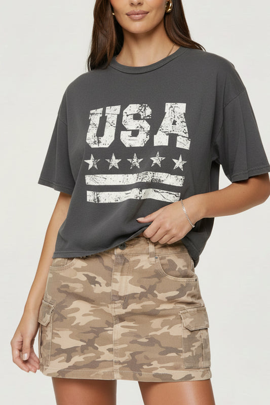 Vintage USA Graphic Boxy Crop Top