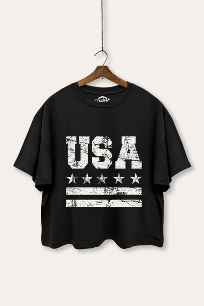 Vintage USA Graphic Boxy Crop Top