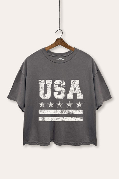 Vintage USA Graphic Boxy Crop Top
