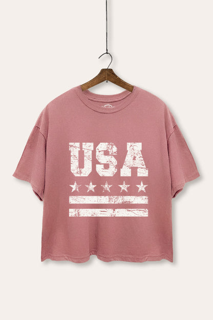 Vintage USA Graphic Boxy Crop Top